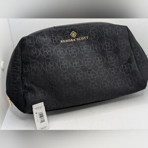 Kendra Scott Black Cosmetic Pouch with Gold Logo